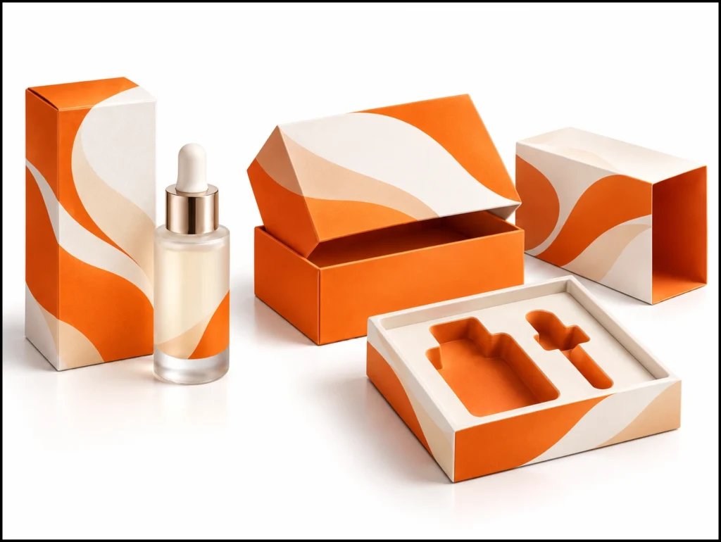 Examples of secondary packaging in cosmetics including cartons, sleeves